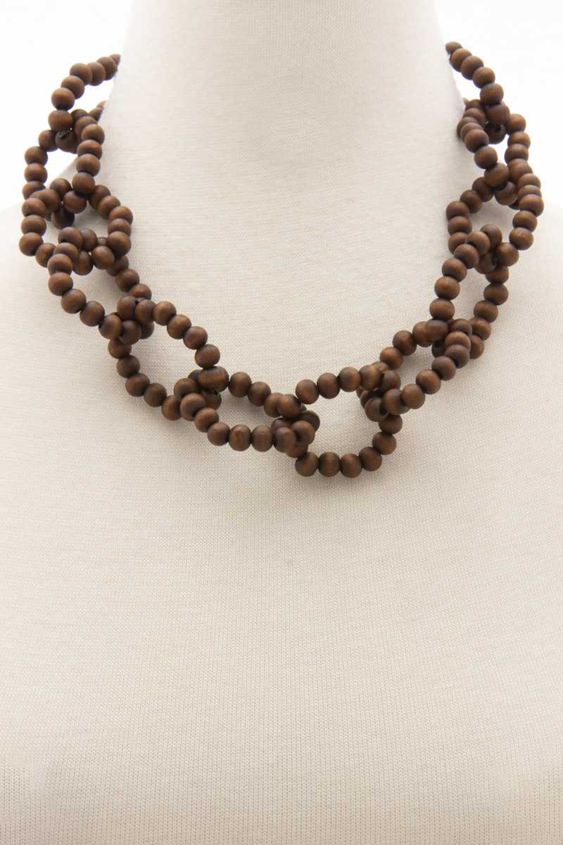 Color Wood Bead O Link Necklace - ZLA