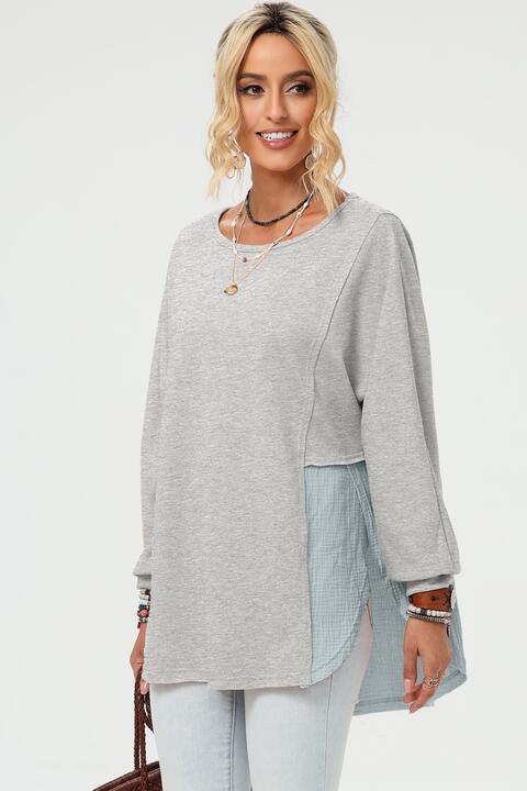 Curved Hem Dolman Sleeve Top - Premium  from Trendsi - Just $29! Shop now at ZLA