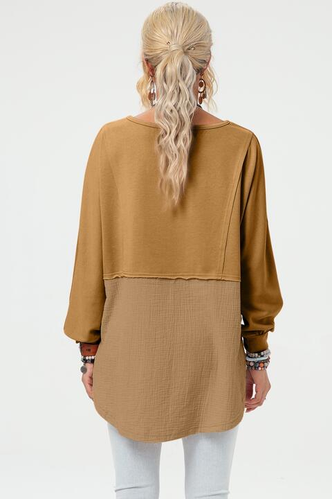 Curved Hem Dolman Sleeve Top - Premium  from Trendsi - Just $29! Shop now at ZLA