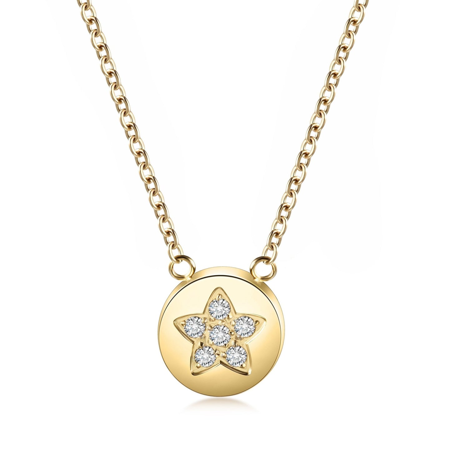 CZ Star Shaped Disc Pendant Necklace - Premium Jewelry & Watches from Lavender Phoebe - Just $51.48! Shop now at ZLA