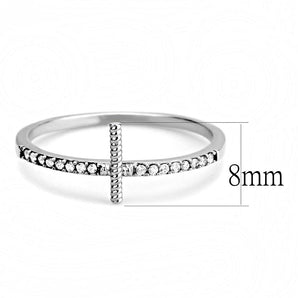 DA161 - High polished (no plating) Stainless Steel Ring with AAA Grade - ZLA