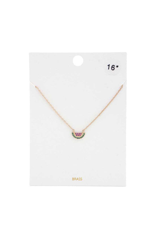 Dainty Watermelon Slice Charm Necklace - ZLA