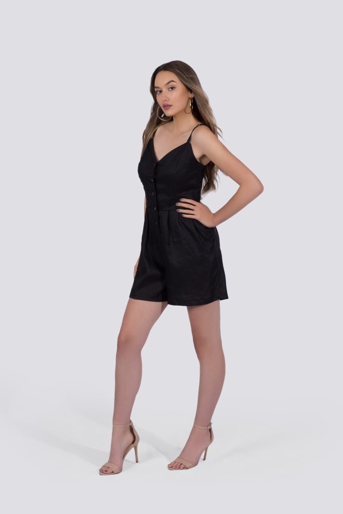 Delphine Romper | Black - Premium  from Poème Clothing - Just $132.55! Shop now at ZLA