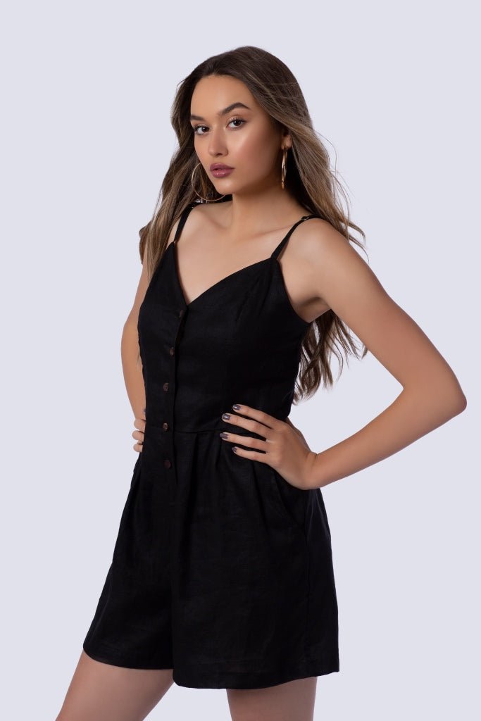 Delphine Romper | Black - Premium  from Poème Clothing - Just $132.55! Shop now at ZLA