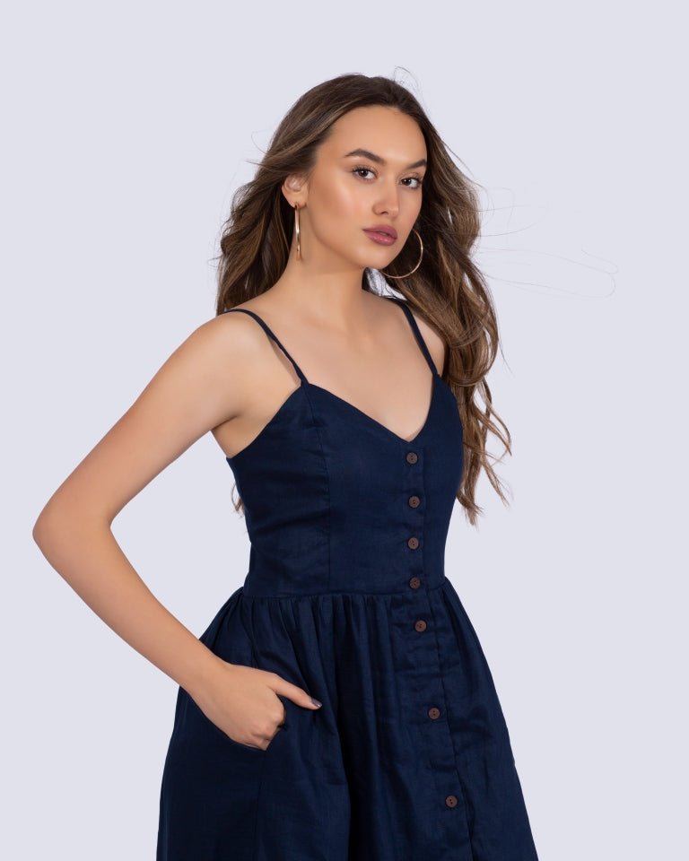 Delphine Romper | Navy - Premium  from Poème Clothing - Just $133.61! Shop now at ZLA
