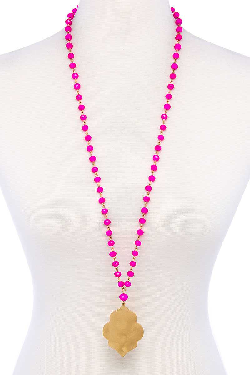 Designer Multi Bead Pendant Necklace - ZLA