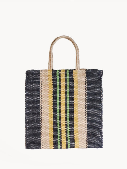 Dora Jute Tote Bag - Multi Navy - Premium  from KORISSA - Just $72! Shop now at ZLA