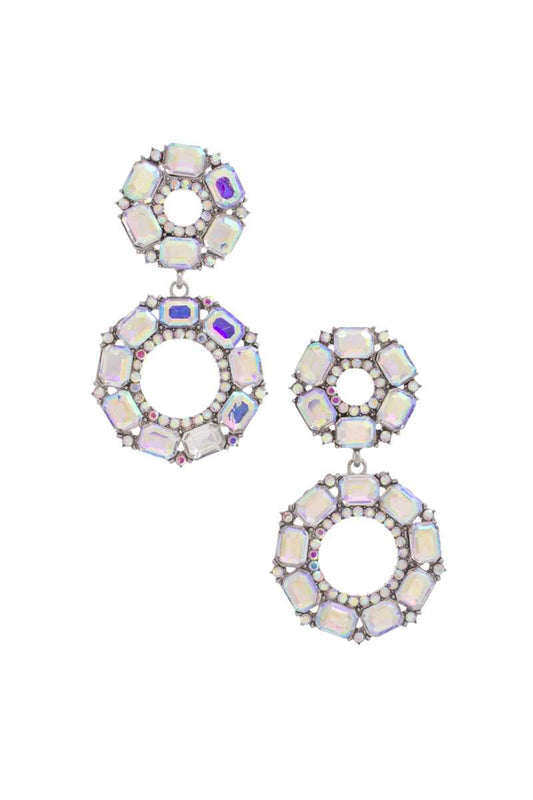 Double Circle Rhinestone Earring - ZLA