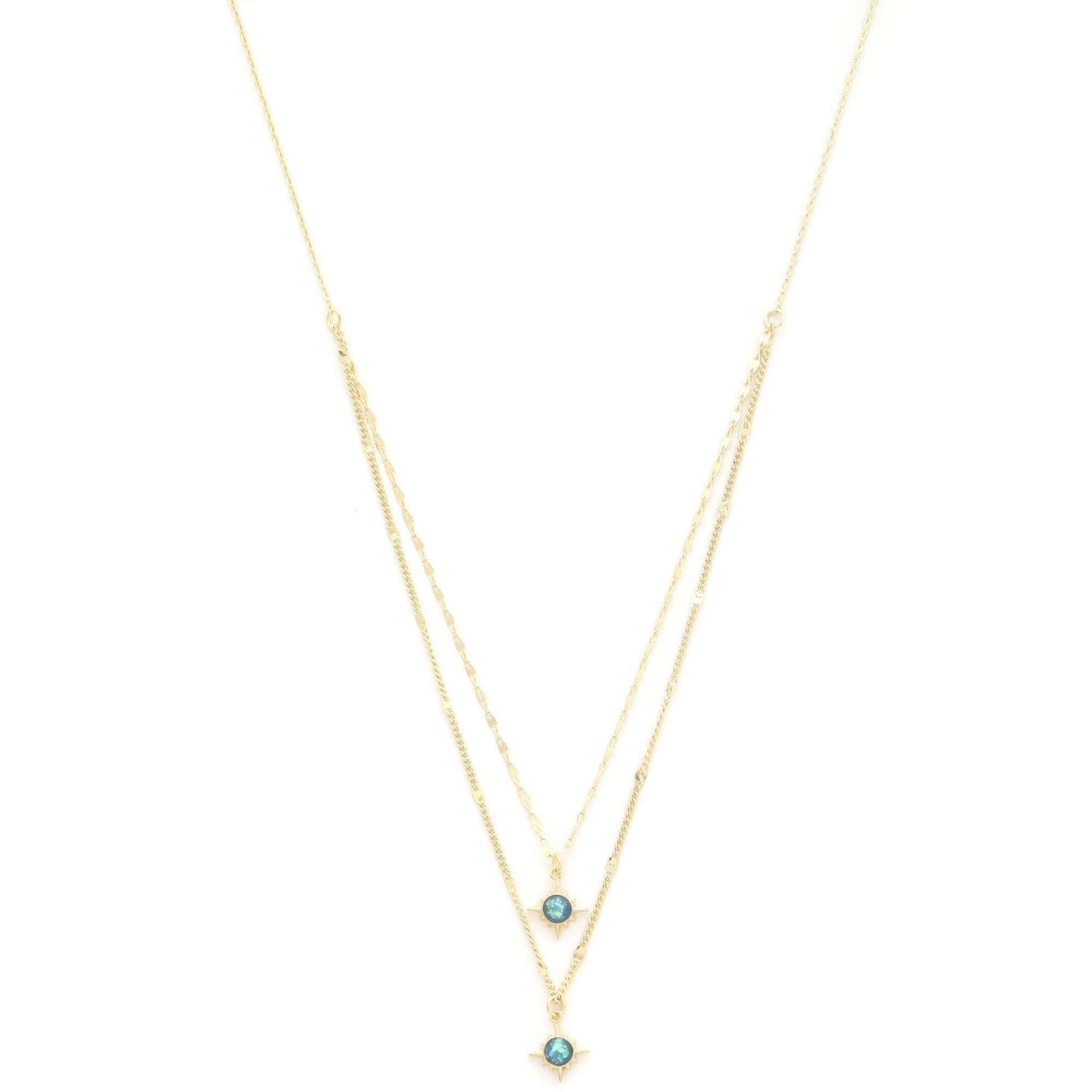 Double Star Crystal Layered Necklace - ZLA