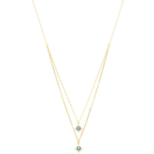 Double Star Crystal Layered Necklace - ZLA