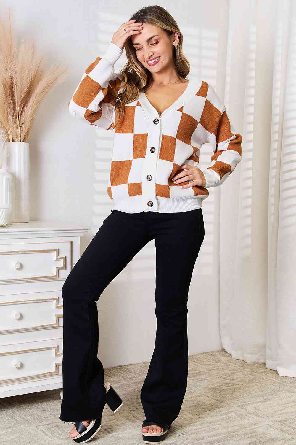 Double Take Button-Up V-Neck Dropped Shoulder Cardigan - Premium  from Trendsi - Just $43! Shop now at ZLA