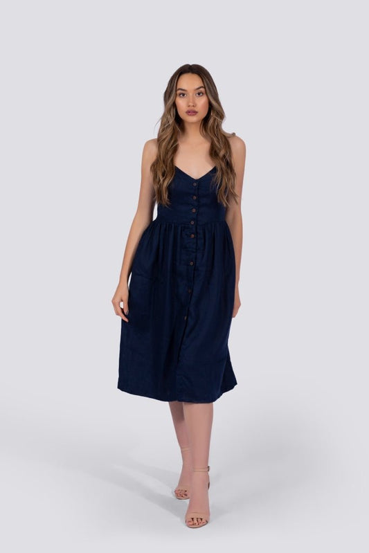 Everly Dress | Navy - Premium  from Poème Clothing - Just $162! Shop now at ZLA