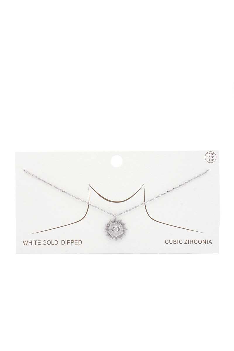 Evil Eye Sun Charm Gold Dipped Necklace - ZLA