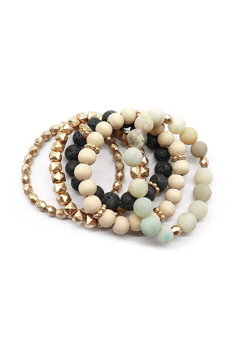 Fashion Ball Bead Metal Bracelet Set - ZLA