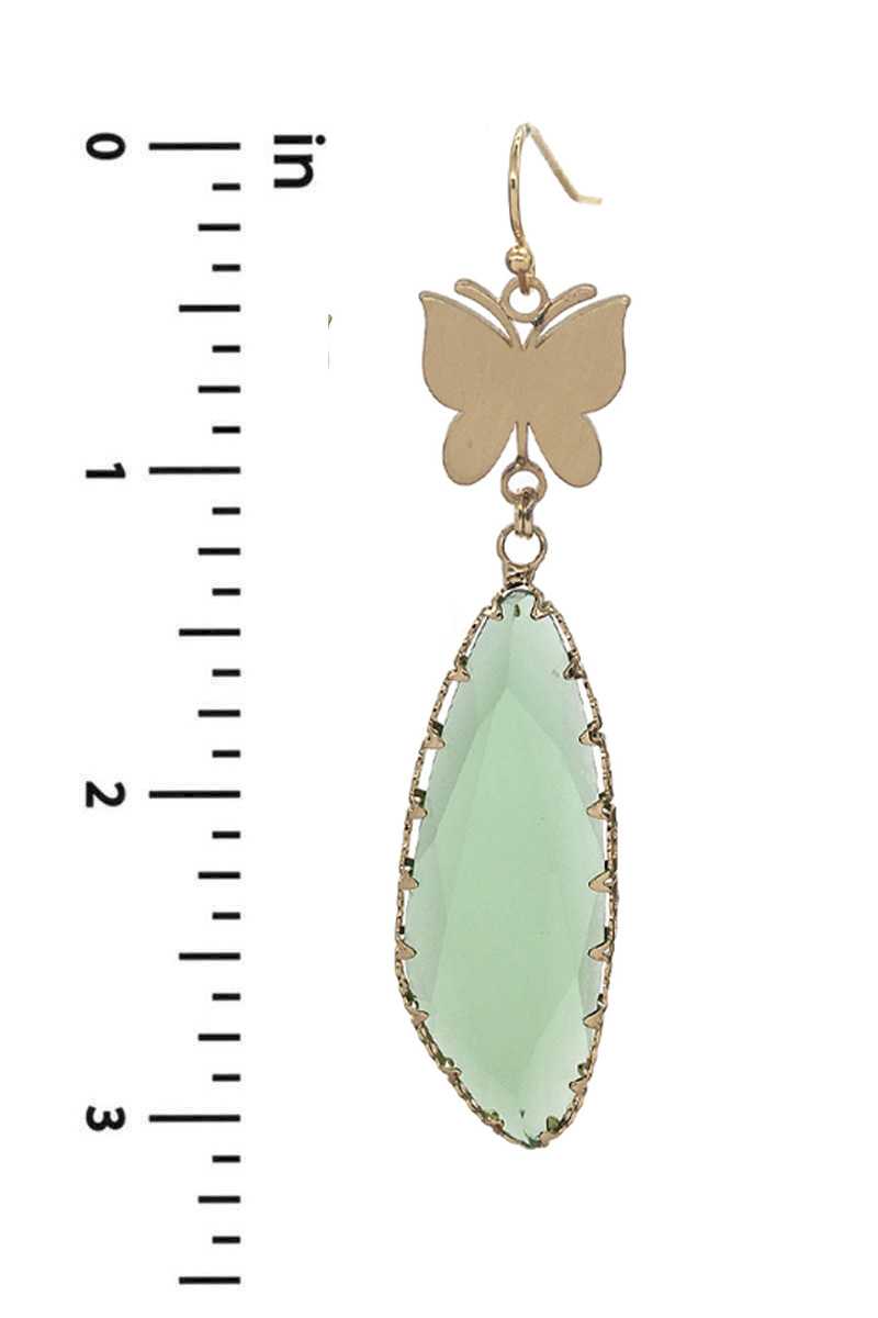 Fashion Butterfly Clear Stone Dangle Earring - ZLA
