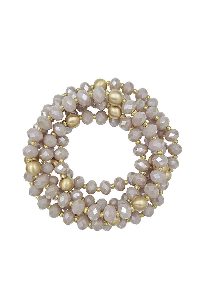 Fashion Glass Bead Multi Stretch Bracelet - ZLA