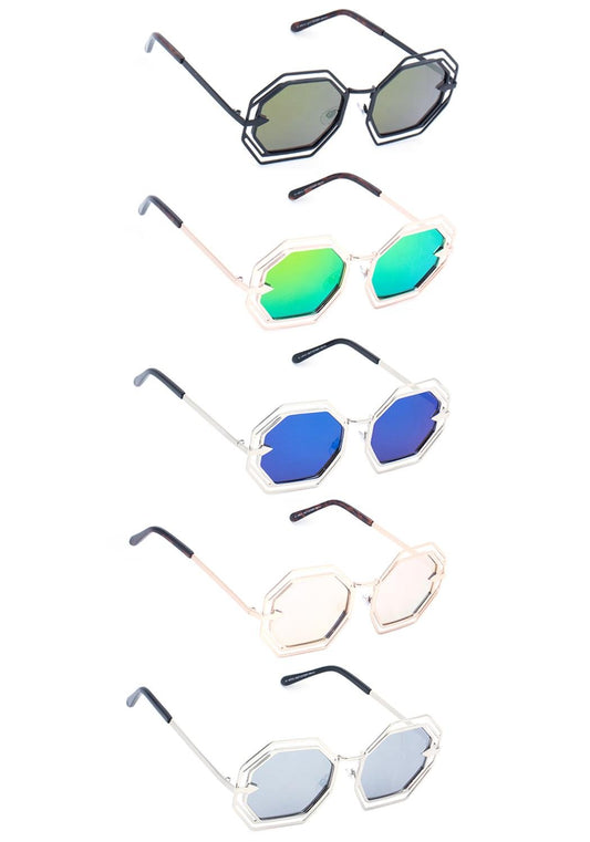 Fashion Modern Design Octagon Shape Sunglasses - ZLA