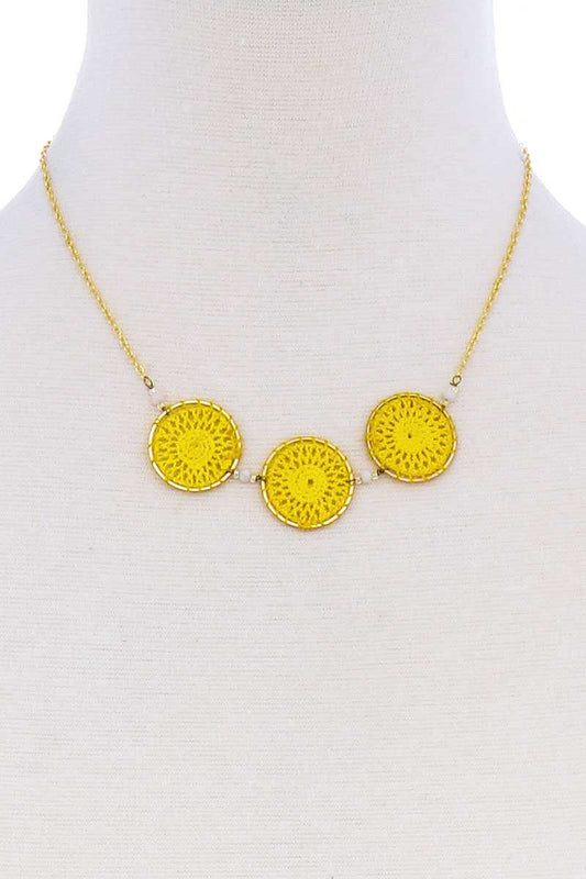 Fashion Triple Circle Pendant Necklace - ZLA