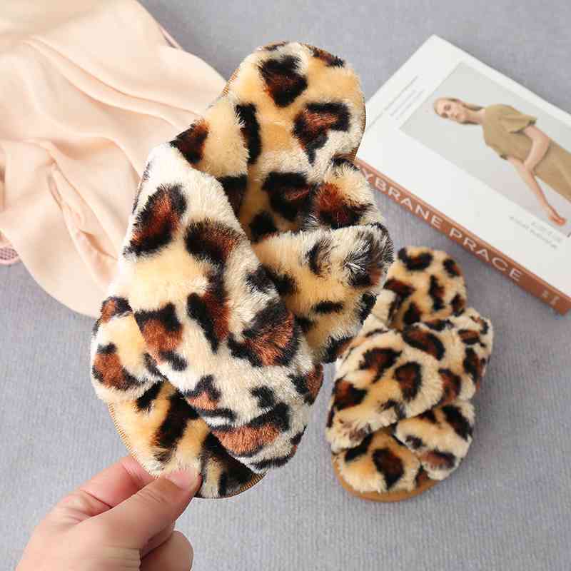 Faux Fur Crisscross Strap Slippers - Premium  from Trendsi - Just $21! Shop now at ZLA