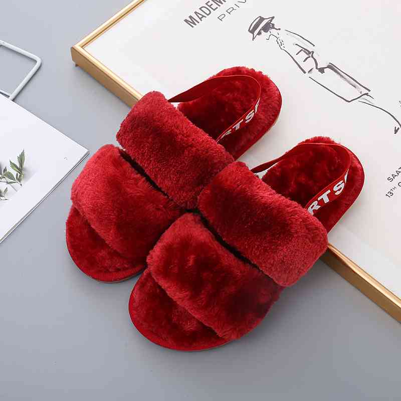 Faux Fur Open Toe Slippers - Premium  from Trendsi - Just $21! Shop now at ZLA