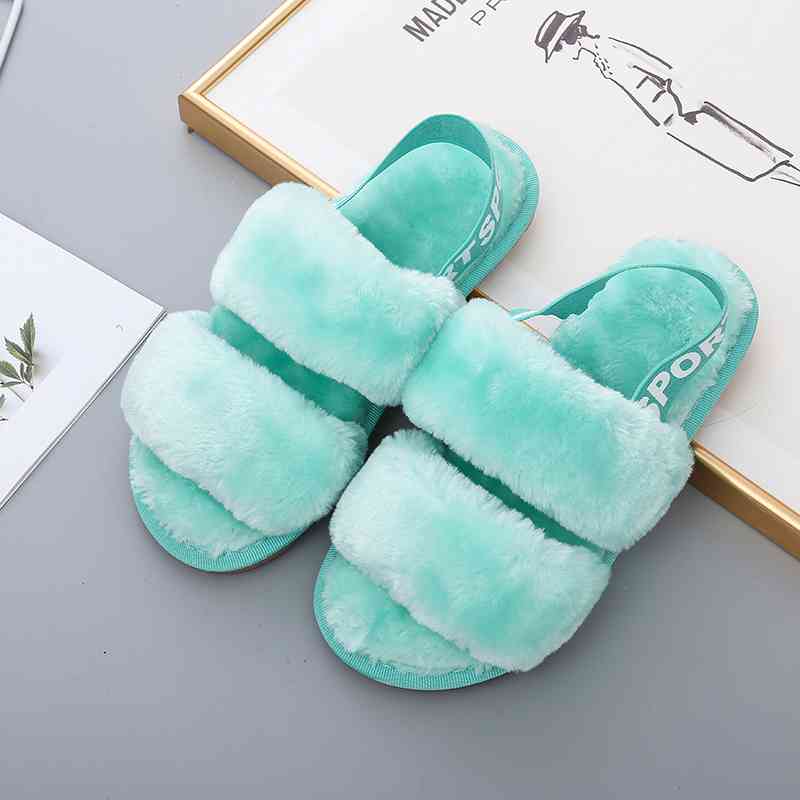 Faux Fur Open Toe Slippers - Premium  from Trendsi - Just $21! Shop now at ZLA