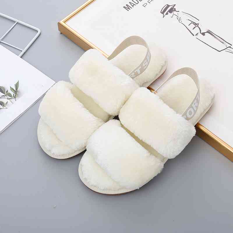 Faux Fur Open Toe Slippers - Premium  from Trendsi - Just $21! Shop now at ZLA