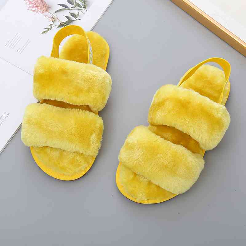 Faux Fur Open Toe Slippers - Premium  from Trendsi - Just $21! Shop now at ZLA