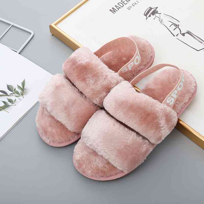 Faux Fur Open Toe Slippers - Premium  from Trendsi - Just $21! Shop now at ZLA