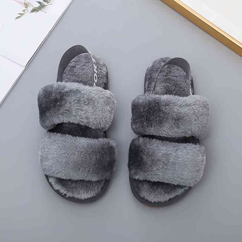 Faux Fur Open Toe Slippers - Premium  from Trendsi - Just $21! Shop now at ZLA