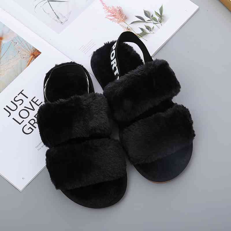 Faux Fur Open Toe Slippers - Premium  from Trendsi - Just $21! Shop now at ZLA