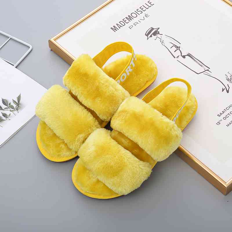 Faux Fur Open Toe Slippers - Premium  from Trendsi - Just $21! Shop now at ZLA