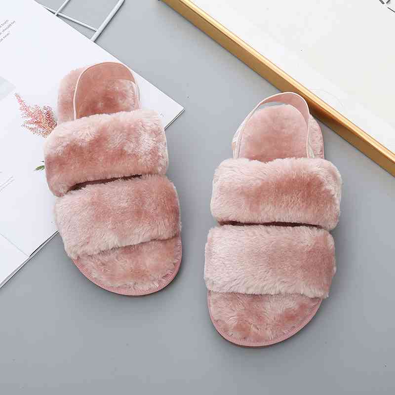 Faux Fur Open Toe Slippers - Premium  from Trendsi - Just $21! Shop now at ZLA