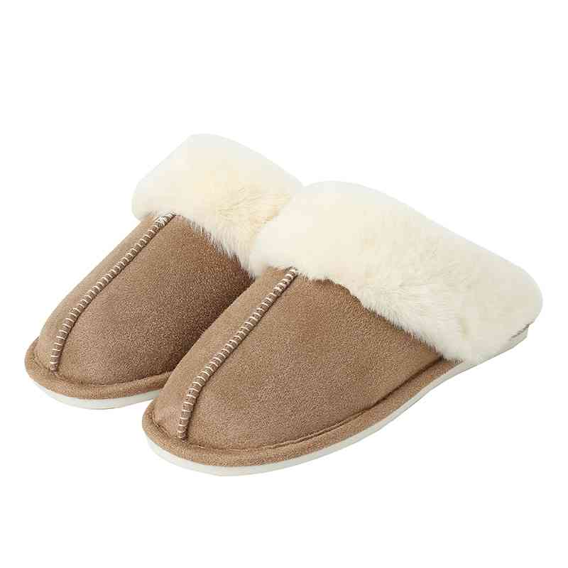 Faux Suede Center Seam Slippers - Premium  from Trendsi - Just $19! Shop now at ZLA