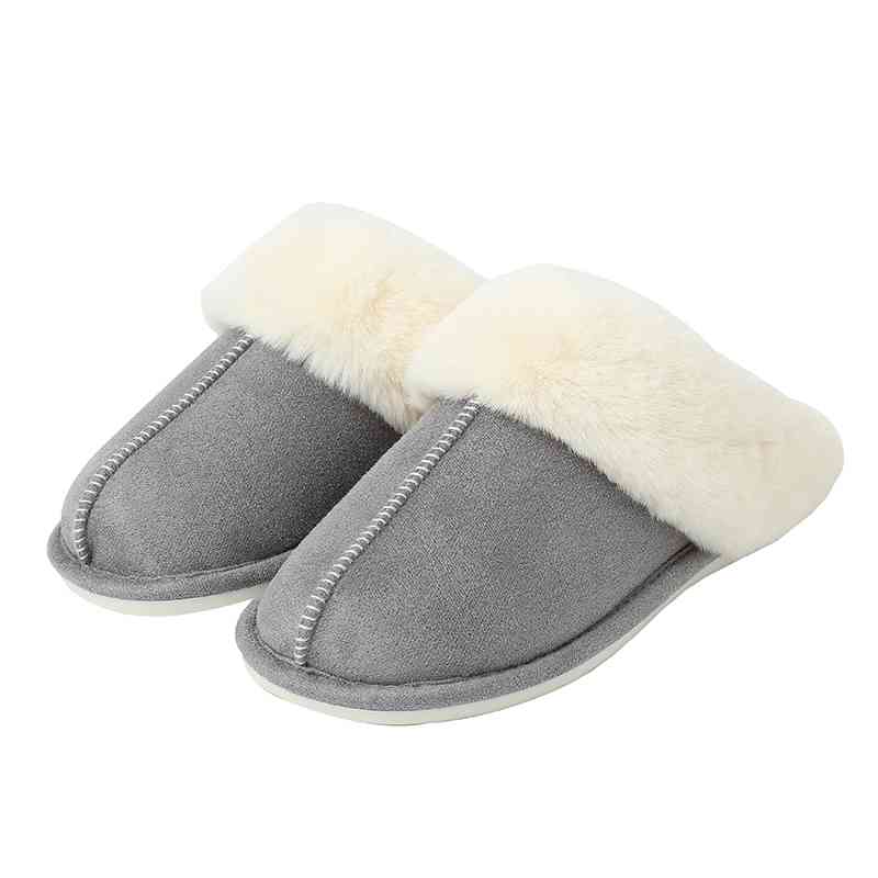 Faux Suede Center Seam Slippers - Premium  from Trendsi - Just $19! Shop now at ZLA