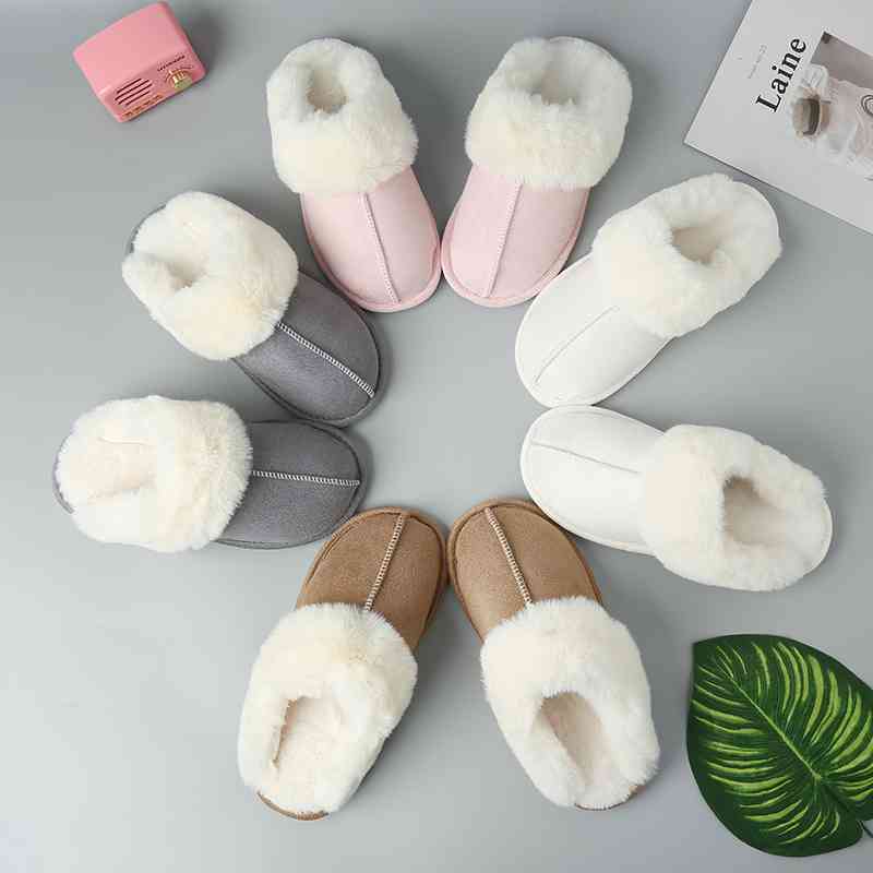 Faux Suede Center Seam Slippers - Premium  from Trendsi - Just $21! Shop now at ZLA