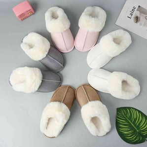 Faux Suede Center Seam Slippers - Premium  from Trendsi - Just $21! Shop now at ZLA