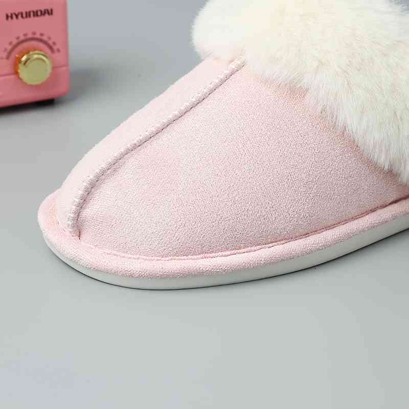 Faux Suede Center Seam Slippers - Premium  from Trendsi - Just $19! Shop now at ZLA