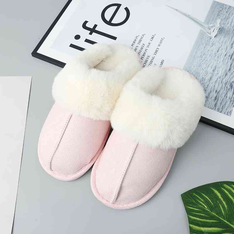 Faux Suede Center Seam Slippers - Premium  from Trendsi - Just $19! Shop now at ZLA