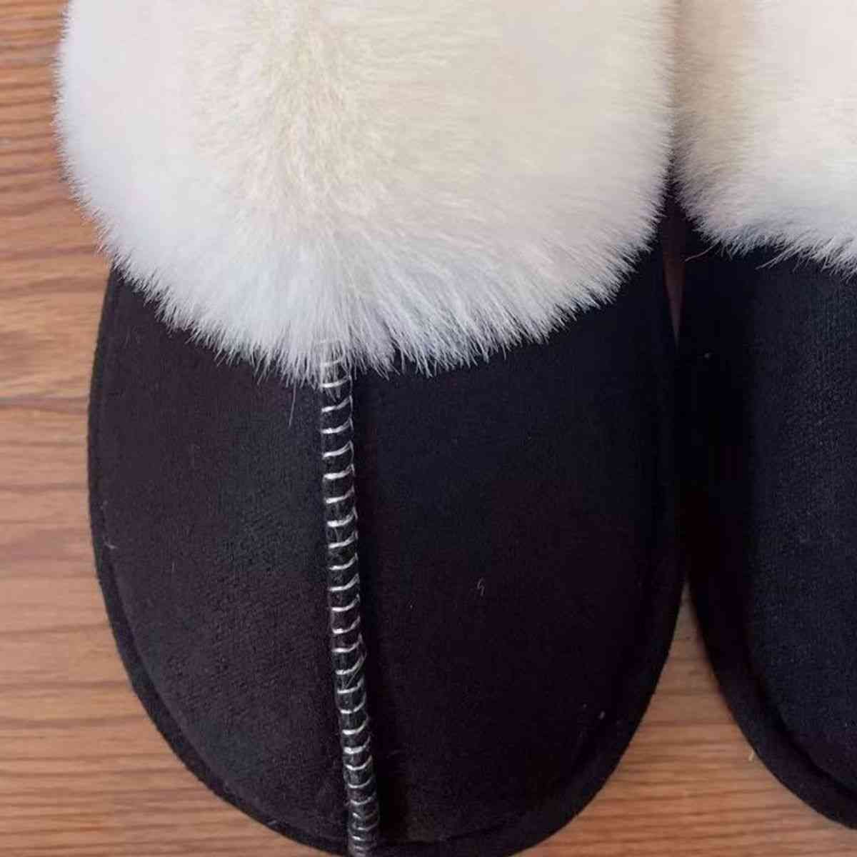 Faux Suede Center Seam Slippers - Premium  from Trendsi - Just $19! Shop now at ZLA