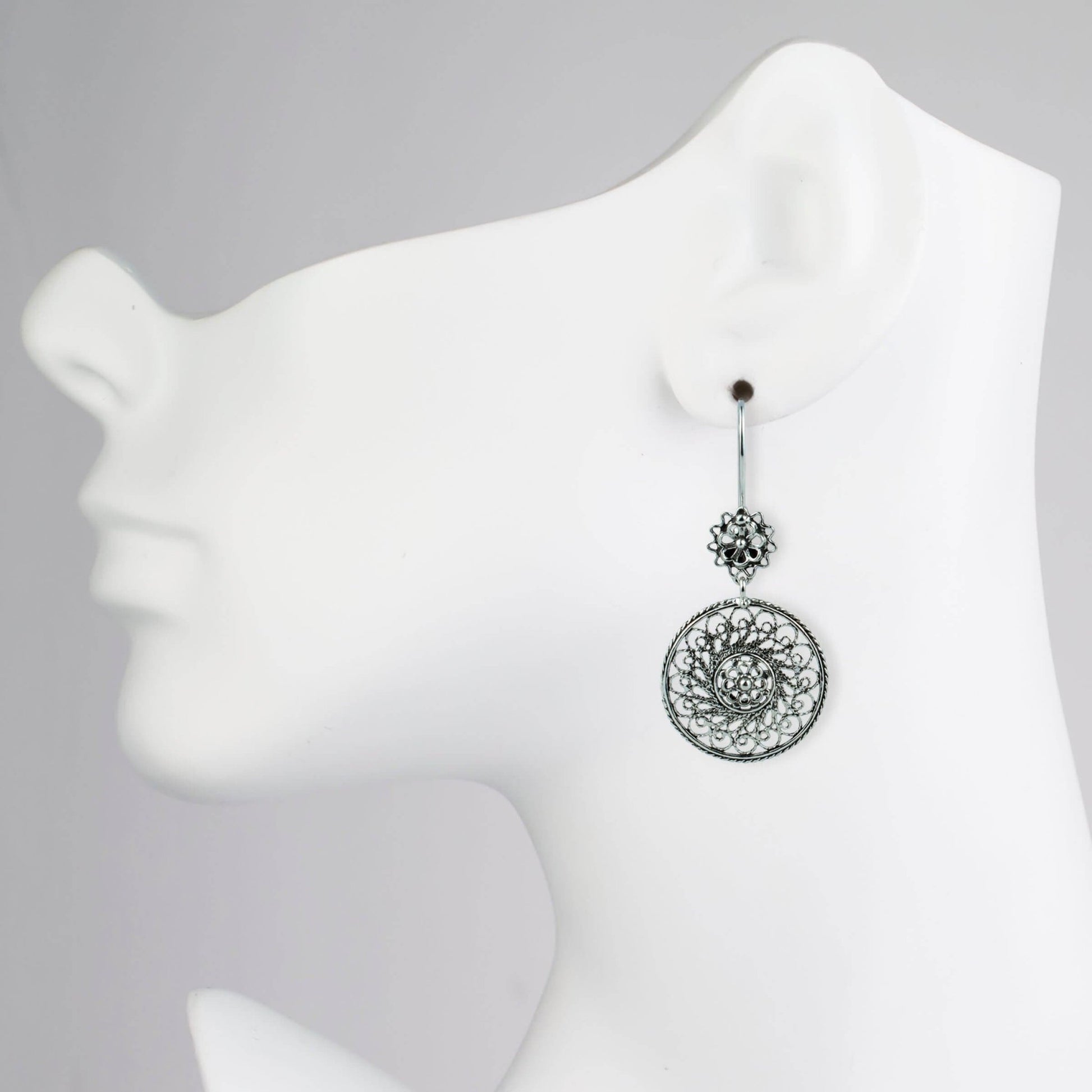 Filigree Art Spiral Flower Figured Women Sterling Silver Dangle Drop - Premium Jewelry & Watches from Scarlet Corydalis - Just $25.27! Shop now at ZLA