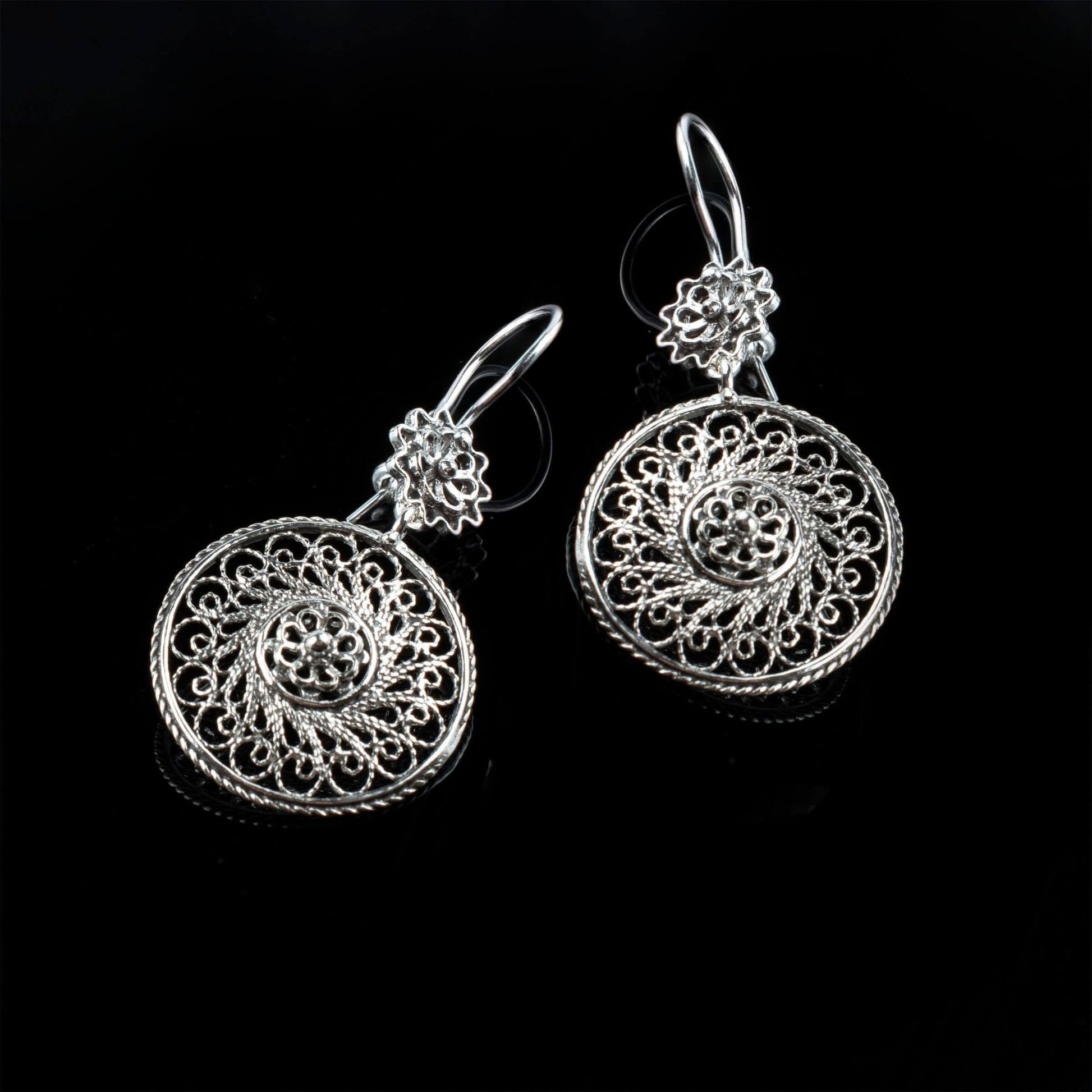 Filigree Art Spiral Flower Figured Women Sterling Silver Dangle Drop - Premium Jewelry & Watches from Scarlet Corydalis - Just $25.27! Shop now at ZLA