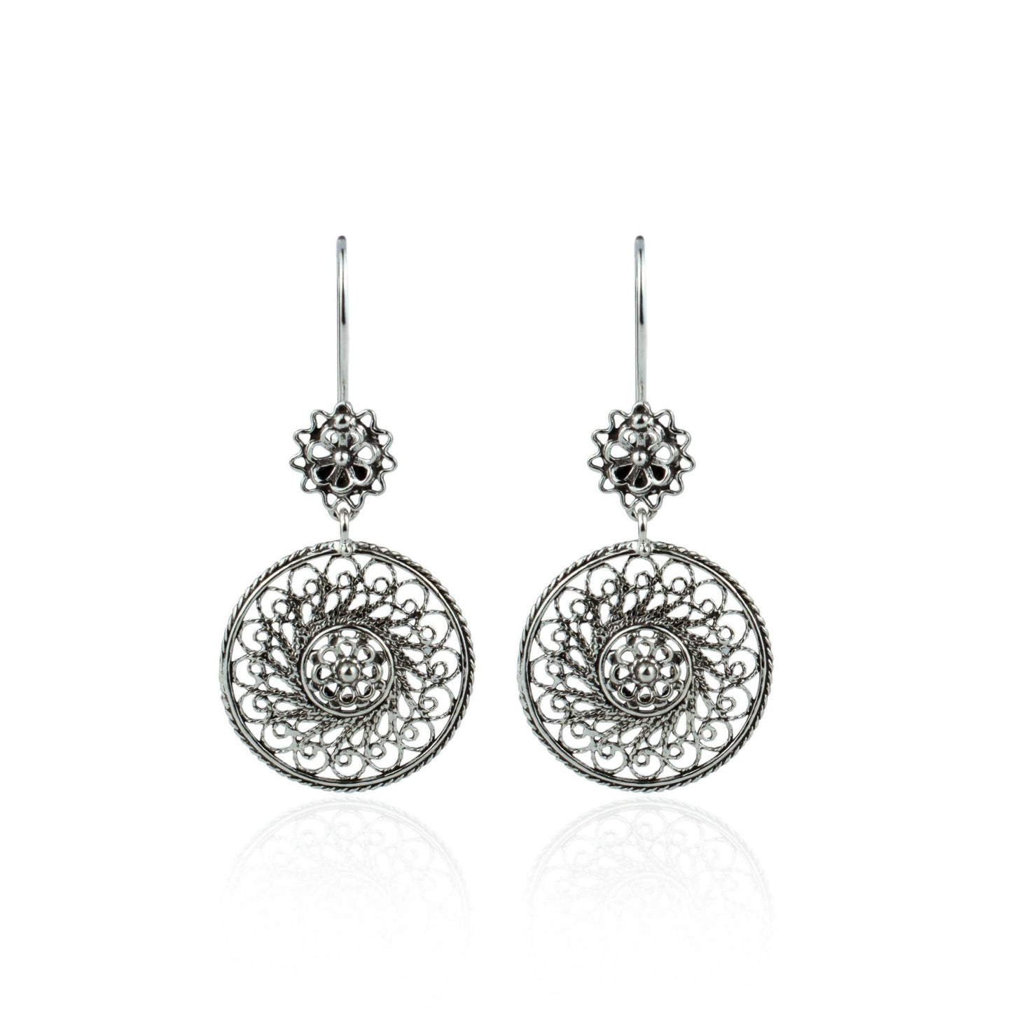 Filigree Art Spiral Flower Figured Women Sterling Silver Dangle Drop - Premium Jewelry & Watches from Scarlet Corydalis - Just $25.27! Shop now at ZLA