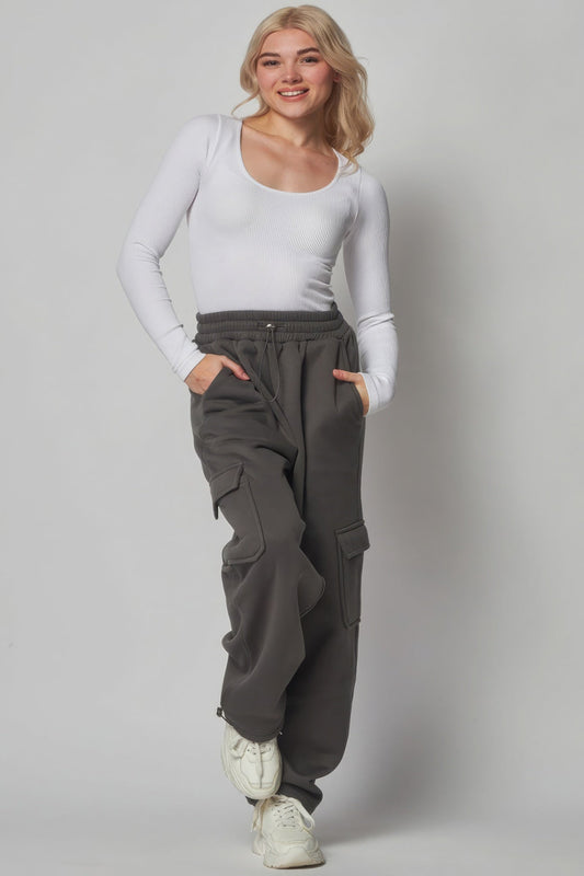 Fleece Lined Cargo Sweat Jogger Pants - Premium  from ZLA - Just $25! Shop now at ZLA