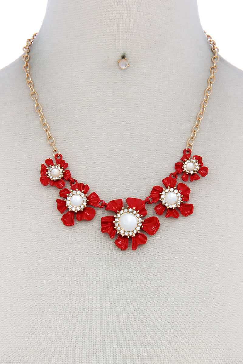 Floral Pearl Bead Necklace - ZLA