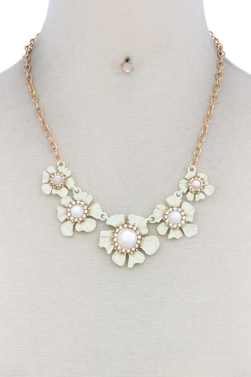 Floral Pearl Bead Necklace - ZLA