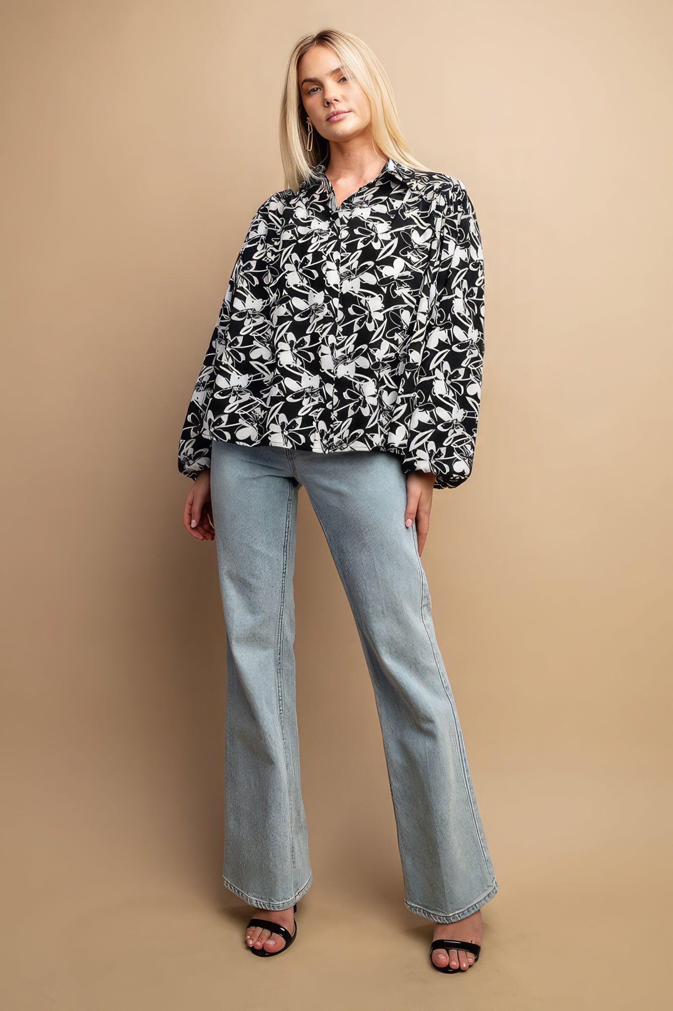 Floral Print Button Down Blouse - Premium  from ZLA - Just $39! Shop now at ZLA