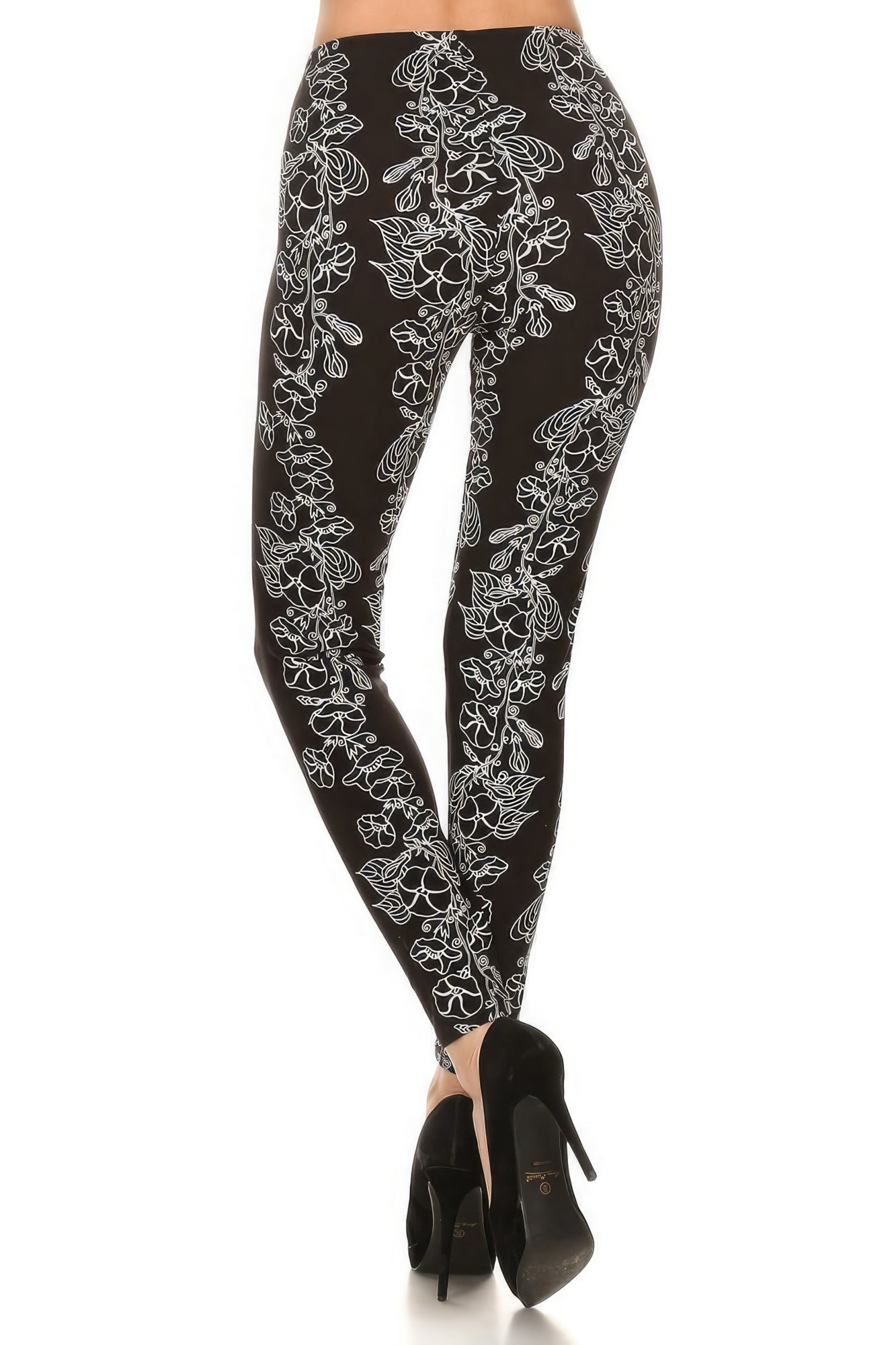 Floral Print High Waist Basic Solid Leggings - Premium  from ZLA - Just $4! Shop now at ZLA