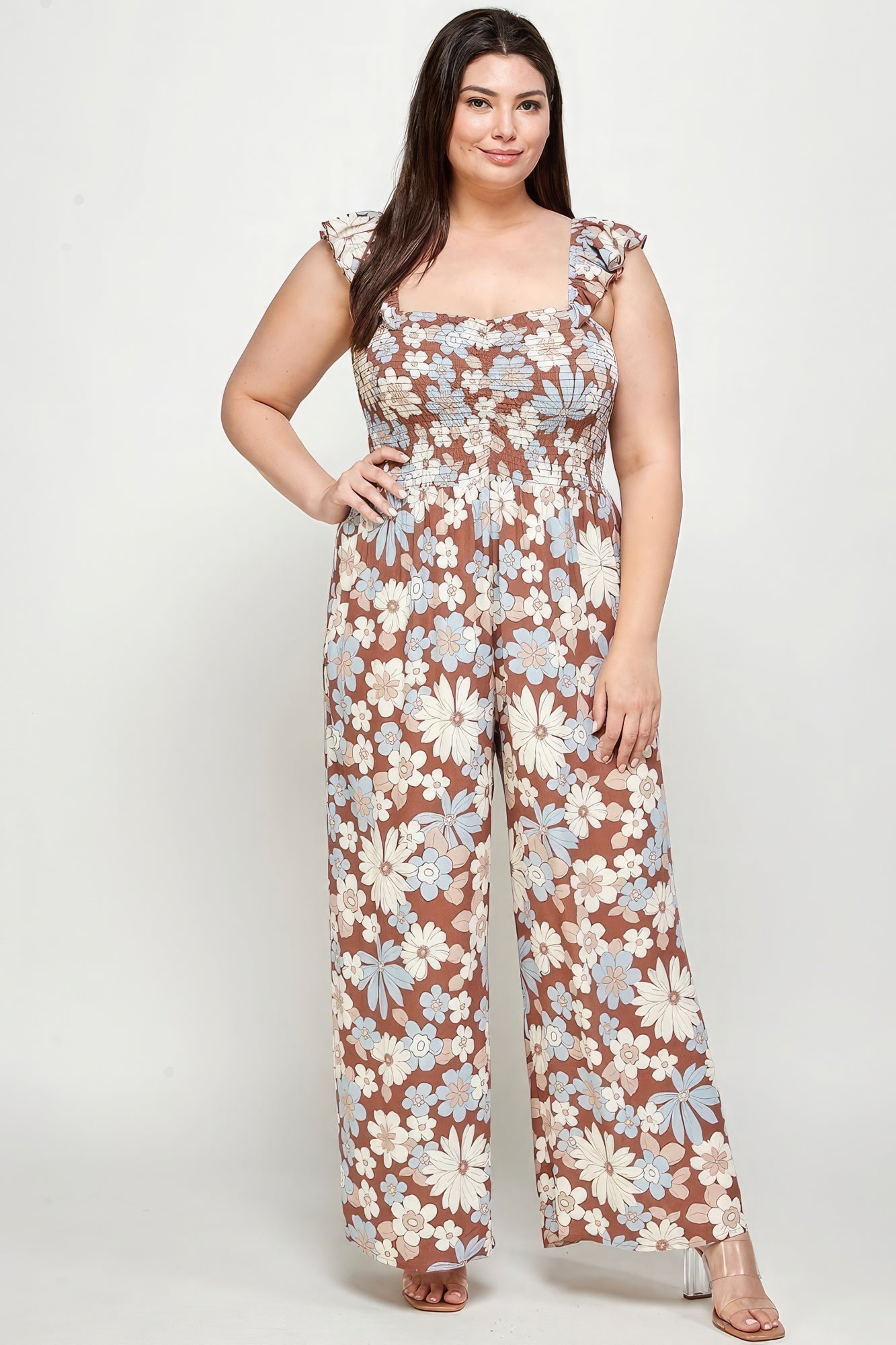 Floral Print Smocked Jumpsuit - Premium  from ZLA - Just $47! Shop now at ZLA