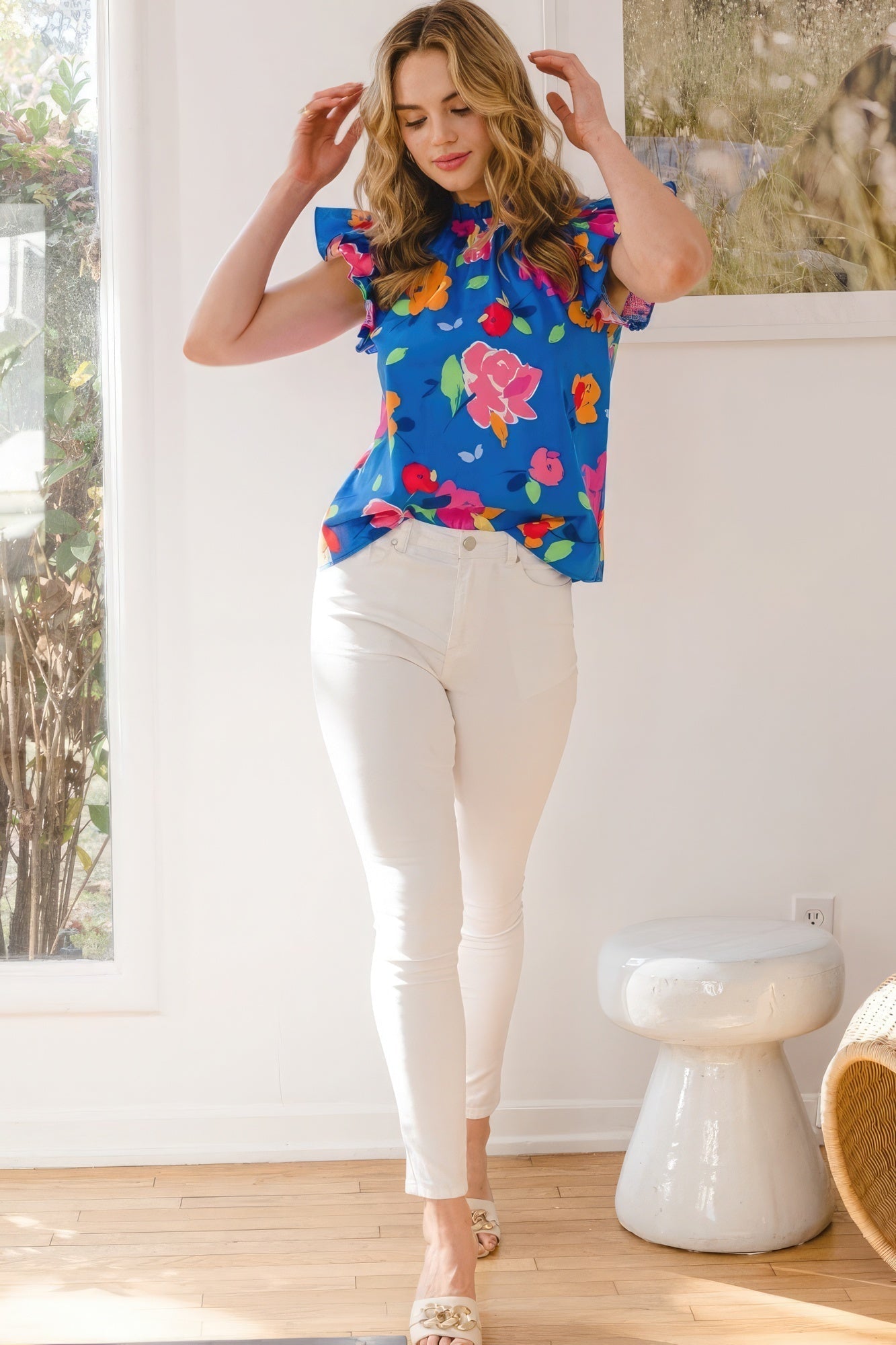 Floral Printed Blouse - Premium  from ZLA - Just $46! Shop now at ZLA