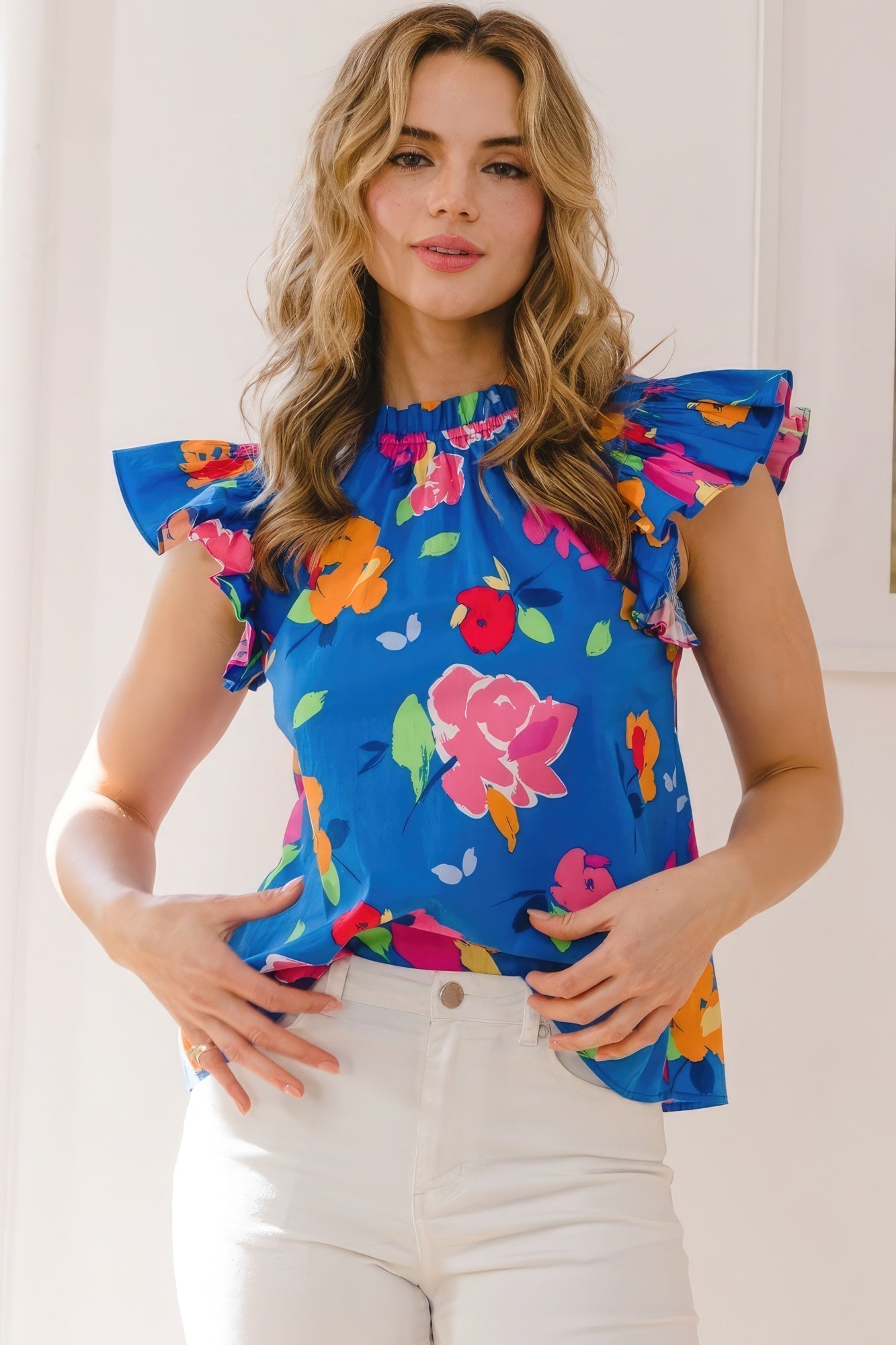 Floral Printed Blouse - Premium  from ZLA - Just $46! Shop now at ZLA